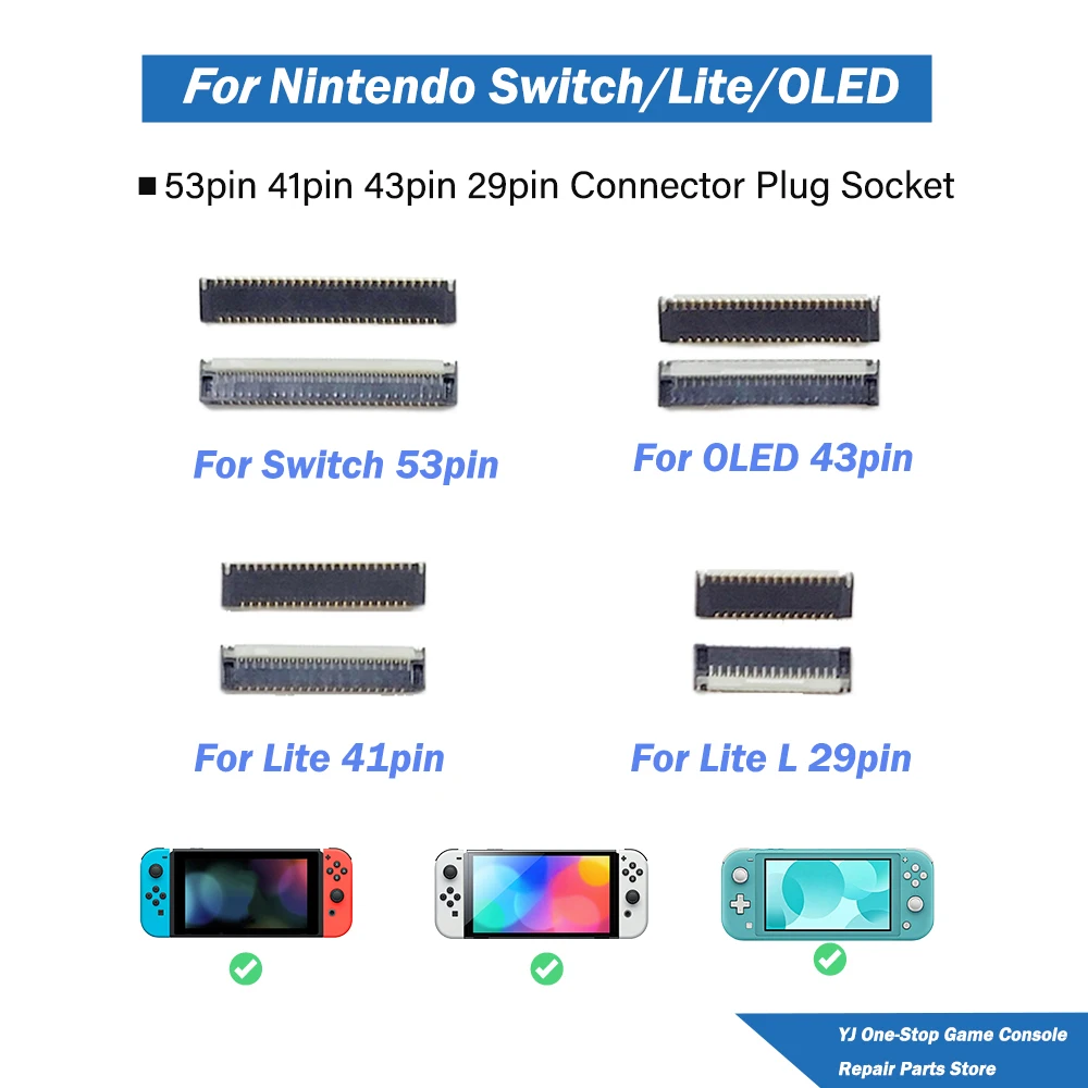 2/5/10pcs LCD Screen Connector for Nintend Switch for NS Lite for NS OLED Display Socket Connecter FPC Connector Plug Socket
2/5/10pcs LCD Screen Connector for Nintend Switch for NS Lite for NS OLED Display Socket Connecter FPC Connector Plug Socket