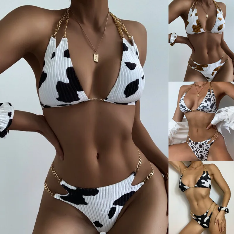 2024 Sexy Cow Halter Bathing Suits New bikini Chain Sexy Low Waisted Bikin Swim Wear Suits For Women Triquinis Swimsuit Beach
2024 Sexy Cow Halter Bathing Suits New bikini Chain Sexy Low Waisted Bikin Swim Wear Suits For Women Triquinis Swimsuit Beach