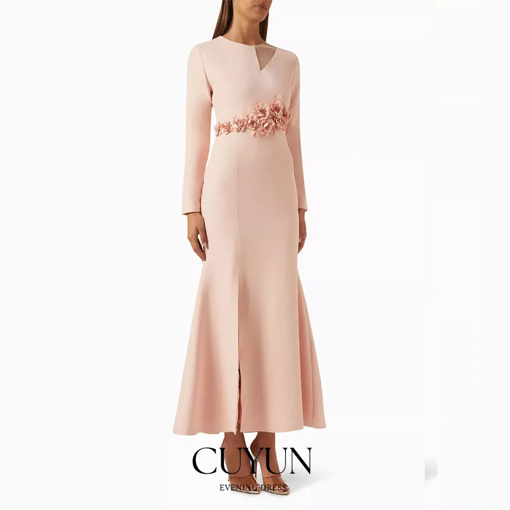 CUYUN Customized Semi-Mermaid Ankle-Length Women Prom Dresses Flowers Appliques Long Sleeves Wedding Guest Dress Party Wear
CUYUN Customized Semi-Mermaid Ankle-Length Women Prom Dresses Flowers Appliques Long Sleeves Wedding Guest Dress Party Wear