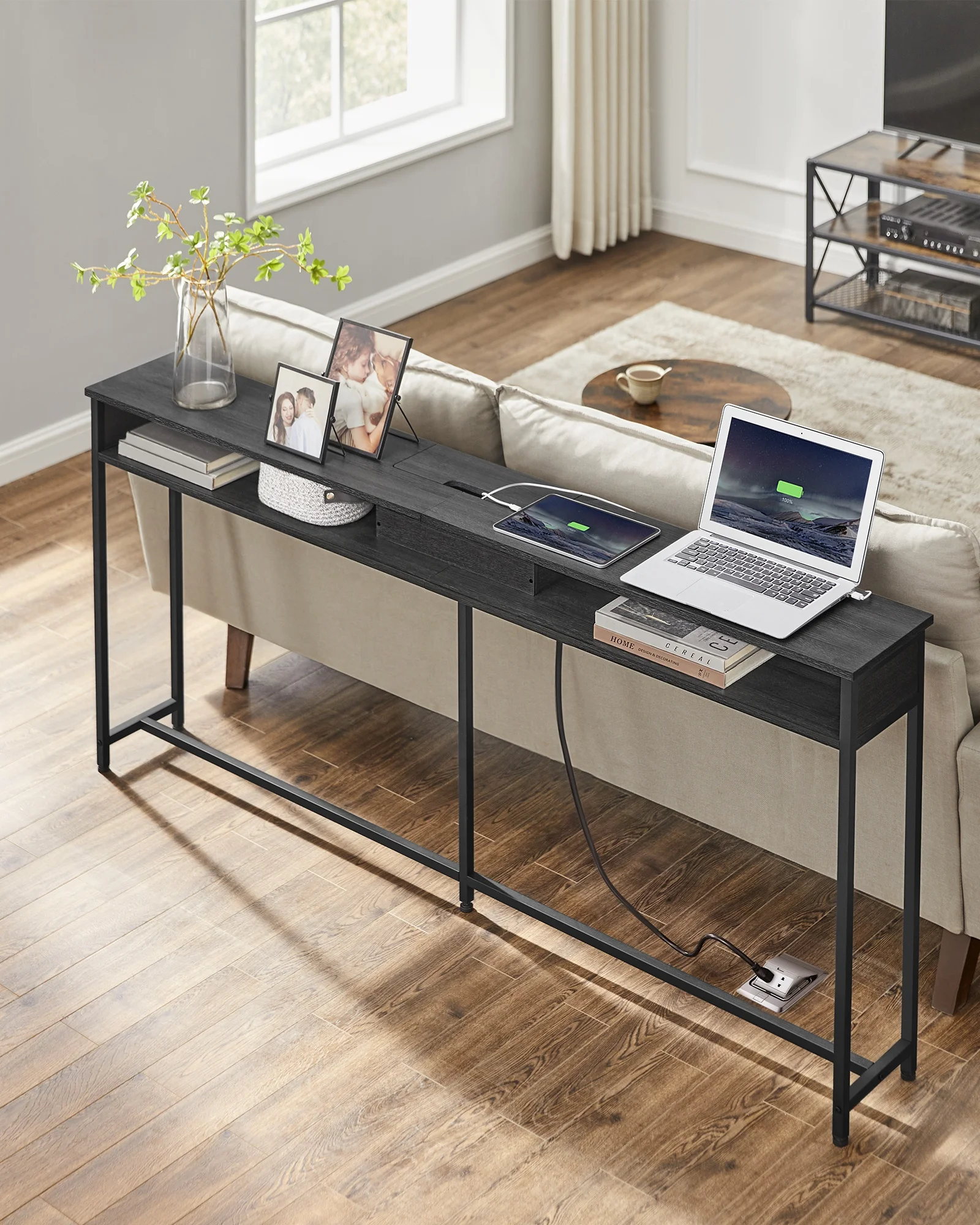 -Modern Entrance Console Cabinet Table With Storage Foyer Console Table With Charging Station
-Modern Entrance Console Cabinet Table With Storage Foyer Console Table With Charging Station