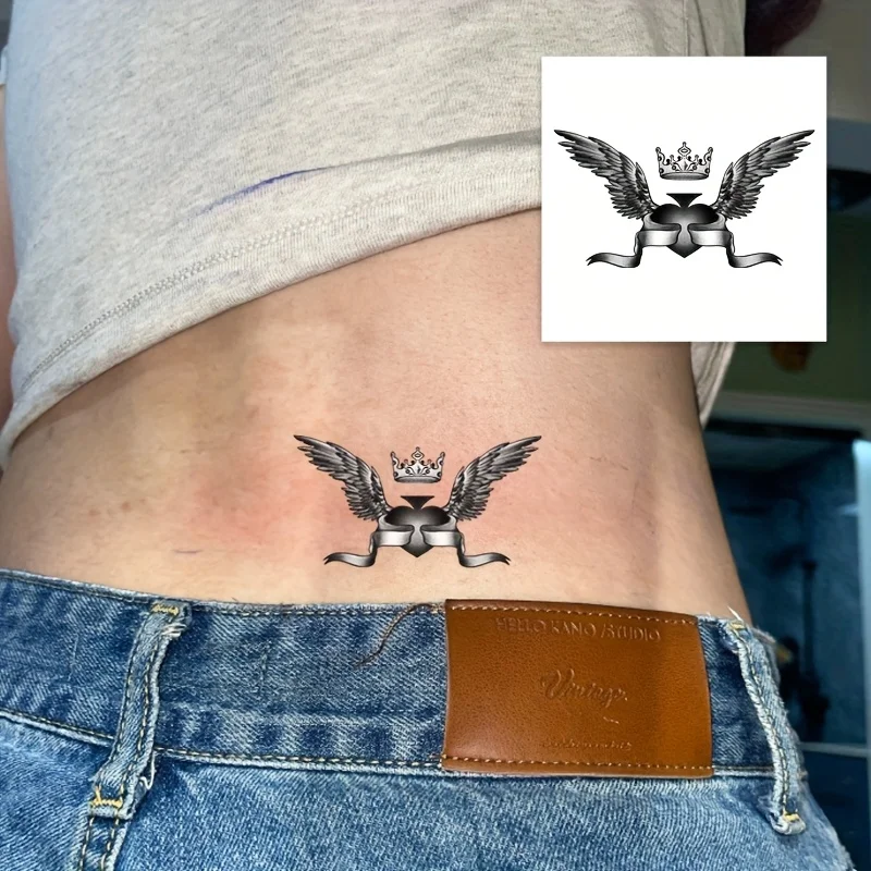 1 Angel Crown Collarbone Tattoo Sticker, sensual design for women. Vibrant semi-permanent realistic neck art for scar cover.
1 Angel Crown Collarbone Tattoo Sticker, sensual design for women. Vibrant semi-permanent realistic neck art for scar cover.