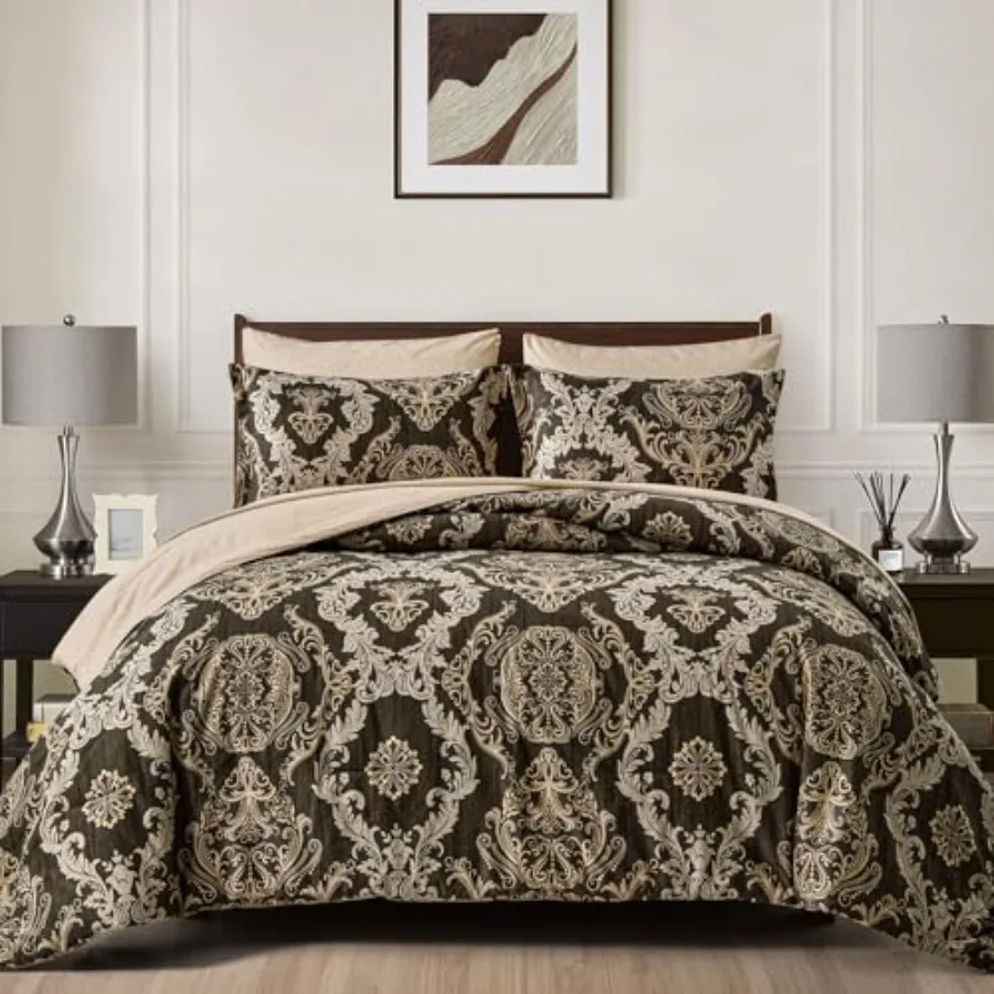 7 Pieces Comforter Set SizeDamask Texture Design Bed in a Bag Bedding Sets Brown Soft Lightweight Microfiber Bedding Set for Al
7 Pieces Comforter Set SizeDamask Texture Design Bed in a Bag Bedding Sets Brown Soft Lightweight Microfiber Bedding Set for Al