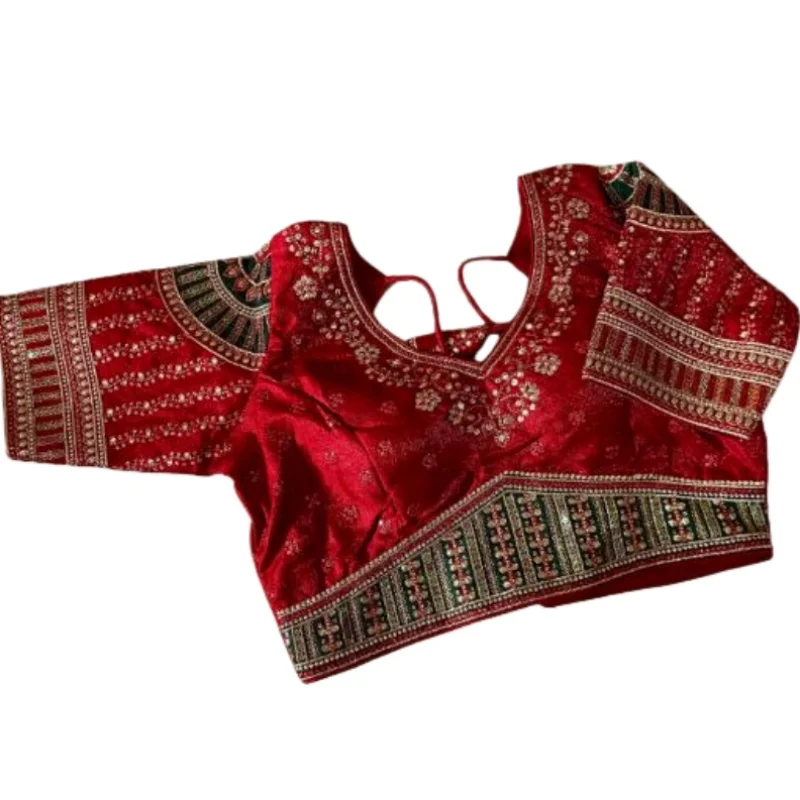 India Sari Top Women's Short Shirt Embroidery Folk Handmade Beaded Crop Blouse Belly Dance Performance Wedding Party Tops
India Sari Top Women's Short Shirt Embroidery Folk Handmade Beaded Crop Blouse Belly Dance Performance Wedding Party Tops