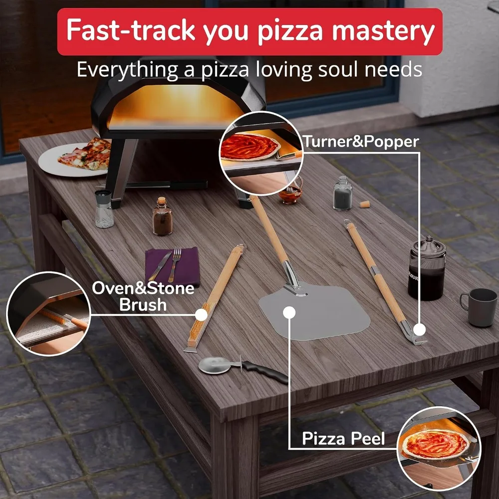 Premium Pizza Oven Accessories Kit - 6-Piece Set for Home Pizza Making: Includes Pizza Peel, Oven Brush
Premium Pizza Oven Accessories Kit - 6-Piece Set for Home Pizza Making: Includes Pizza Peel, Oven Brush