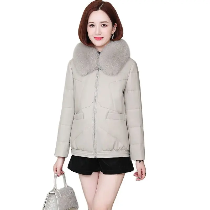 Women 2022 New Winter PU Down Cotton Jacket Short Ladies Thickened Leather Red Black Gray Coat
Women 2022 New Winter PU Down Cotton Jacket Short Ladies Thickened Leather Red Black Gray Coat
