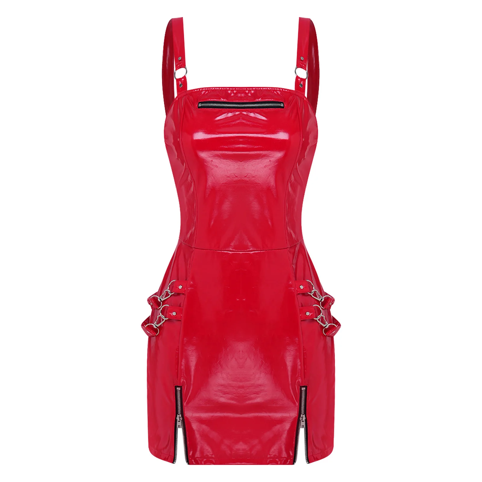 Womens PU Leather Push-up Bra Latex Mini Dress Wet Look Rave Clubwear for Pole Dancing Hollow-out Tube Bodycon Sling Dress
Womens PU Leather Push-up Bra Latex Mini Dress Wet Look Rave Clubwear for Pole Dancing Hollow-out Tube Bodycon Sling Dress