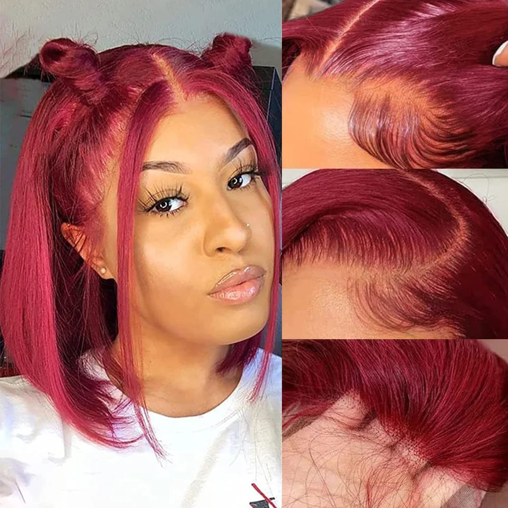 99J Burgundy Bob Wig Human Hair 13x4 HD Lace Frontal Short Straight Lace Front Bob Wigs for Black Women Human Hair 180% Density
99J Burgundy Bob Wig Human Hair 13x4 HD Lace Frontal Short Straight Lace Front Bob Wigs for Black Women Human Hair 180% Density