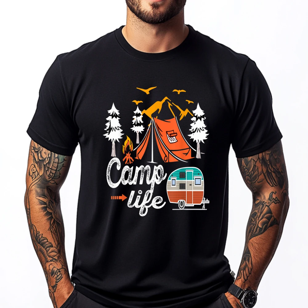 Camp Life And Awesome Camping And Outdoor Adventure Printed T-Shirt Men's Clothing Graphic Tee Original
Camp Life And Awesome Camping And Outdoor Adventure Printed T-Shirt Men's Clothing Graphic Tee Original
