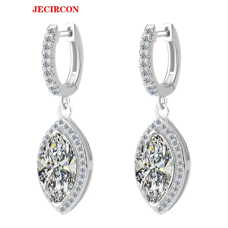 JECIRCON Sparkling Moissanite Drop Earrings S925 Sterling Silver Hoops Horse Eye Shaped Gemstone Wedding Jewelry & Daily Wear
JECIRCON Sparkling Moissanite Drop Earrings S925 Sterling Silver Hoops Horse Eye Shaped Gemstone Wedding Jewelry & Daily Wear