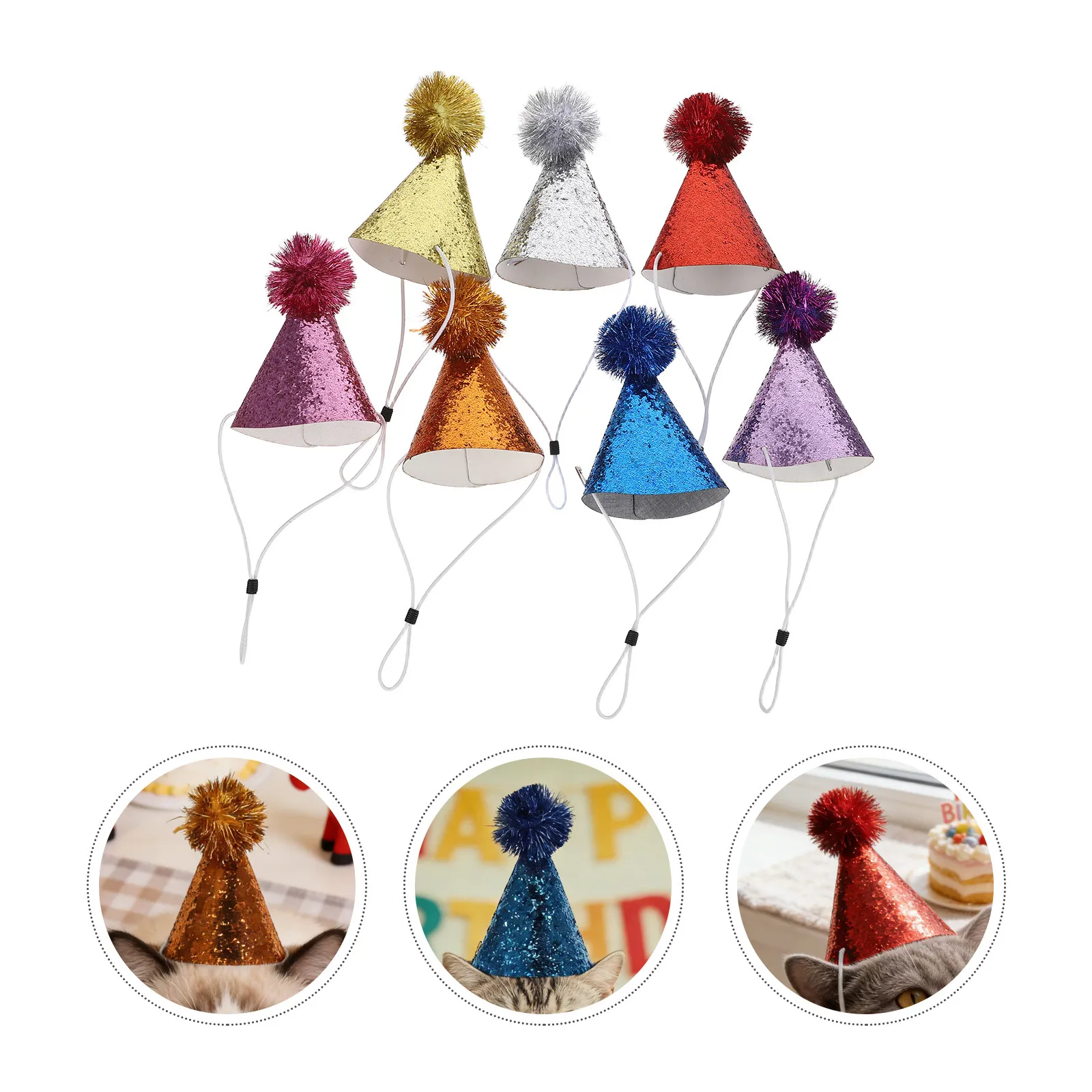 7Pcs Party Hats Kids Birthday Cone Glitter Pompom Multicolor Lightweight Comfortable Baby Celebration Headwear Animal Photoshoot
7Pcs Party Hats Kids Birthday Cone Glitter Pompom Multicolor Lightweight Comfortable Baby Celebration Headwear Animal Photoshoot