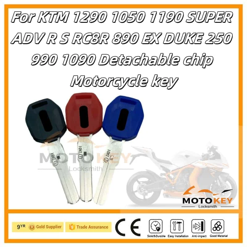 New blank motorcycle uncut keys Black Blue Red length 44mm for KTM motorbike spare part replacement accessory
New blank motorcycle uncut keys Black Blue Red length 44mm for KTM motorbike spare part replacement accessory