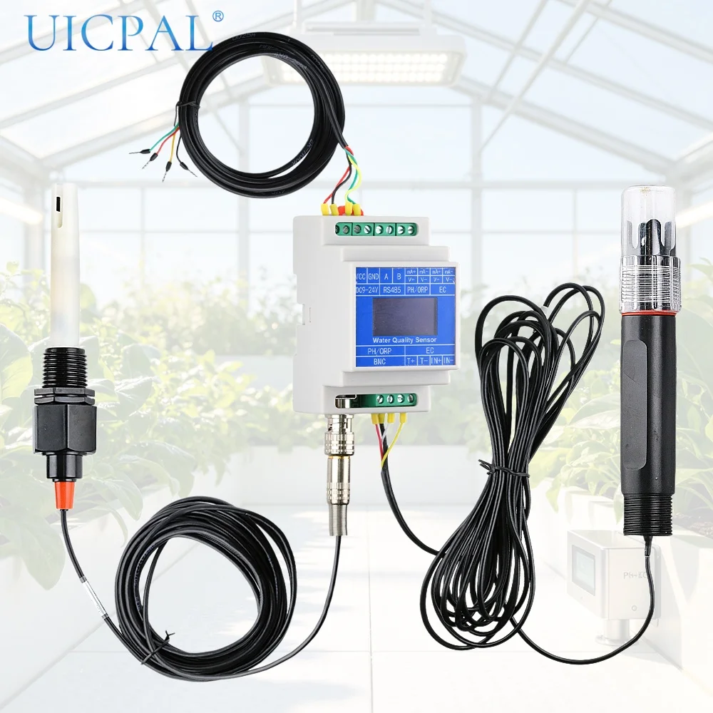 PH EC Temperature Salinity TDS 5-in-1 Water Quality Sensor Module with Display 0-20000uS/cm Monitoring Transmitter RS485 4-20mA
PH EC Temperature Salinity TDS 5-in-1 Water Quality Sensor Module with Display 0-20000uS/cm Monitoring Transmitter RS485 4-20mA