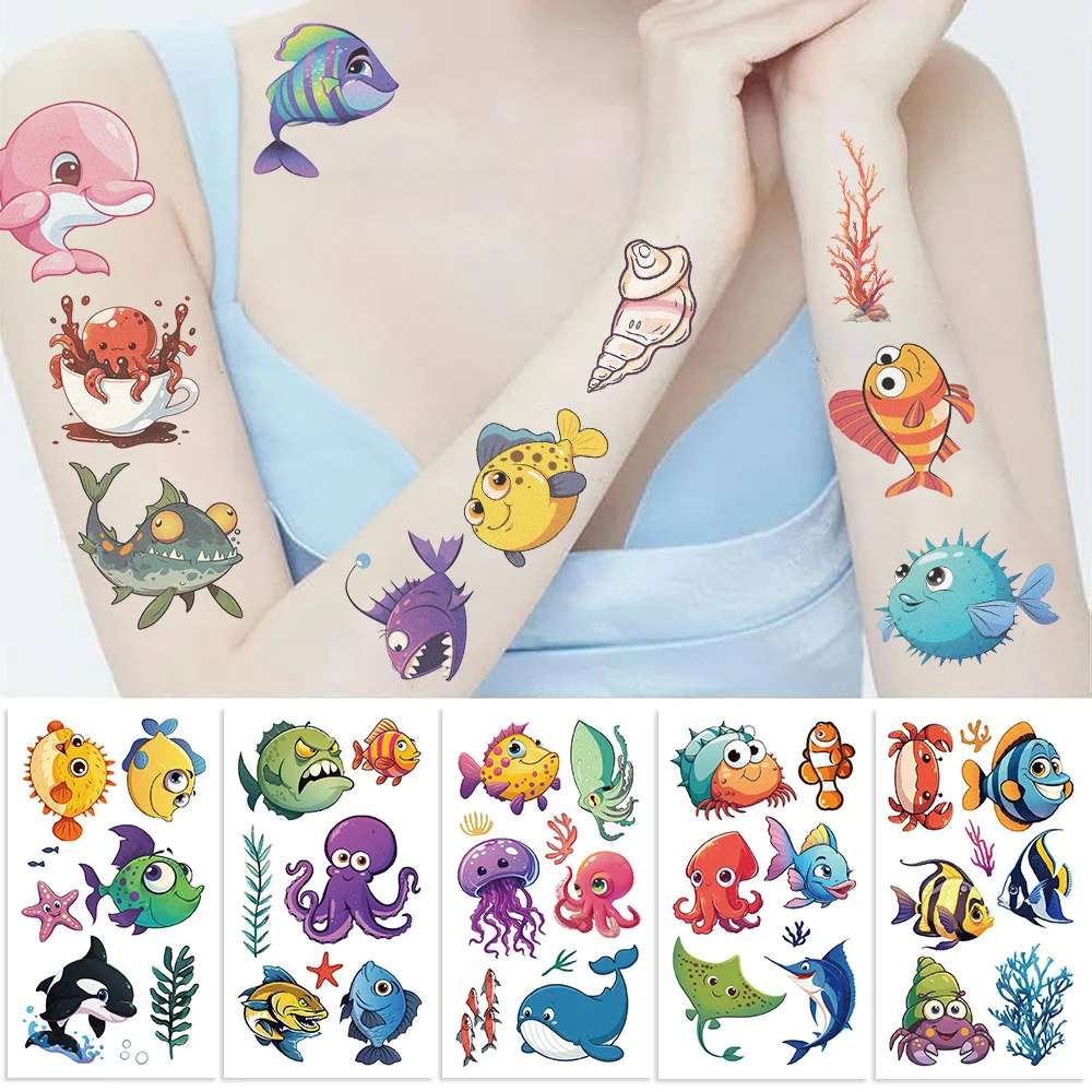 Waterproof Cartoon Ocean Animal Temporary Tattoo Stickers Fun DIY for Kids Party Gathering Gift Face Decoration
Waterproof Cartoon Ocean Animal Temporary Tattoo Stickers Fun DIY for Kids Party Gathering Gift Face Decoration