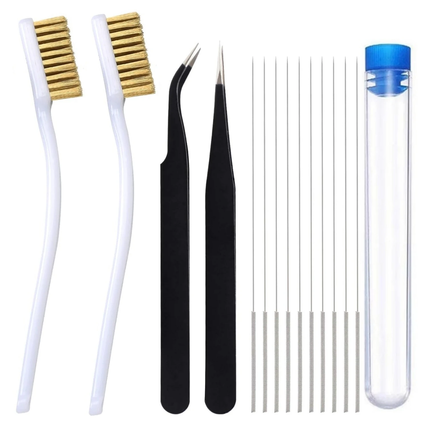 3D Printer Nozzle Cleaning Kit with Brush - 10PCS 0.4 mm Cleaning Needles, 2PCS Tweezers and 2PCS Cooper Wire Cleaning Brushes
3D Printer Nozzle Cleaning Kit with Brush - 10PCS 0.4 mm Cleaning Needles, 2PCS Tweezers and 2PCS Cooper Wire Cleaning Brushes