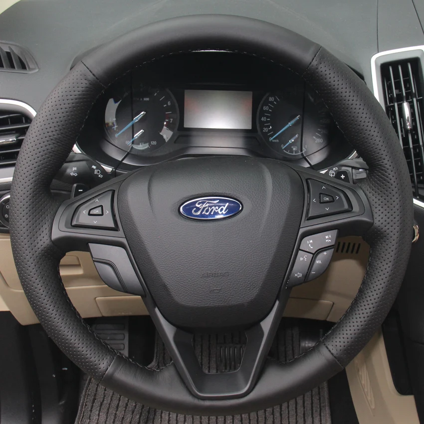 Hand Stitched non-slip Black suede brown Genuine Leather Steering Wheel Cover For Ford Mondeo Fusion 2013-2019 EDGE 2015-2019
Hand Stitched non-slip Black suede brown Genuine Leather Steering Wheel Cover For Ford Mondeo Fusion 2013-2019 EDGE 2015-2019