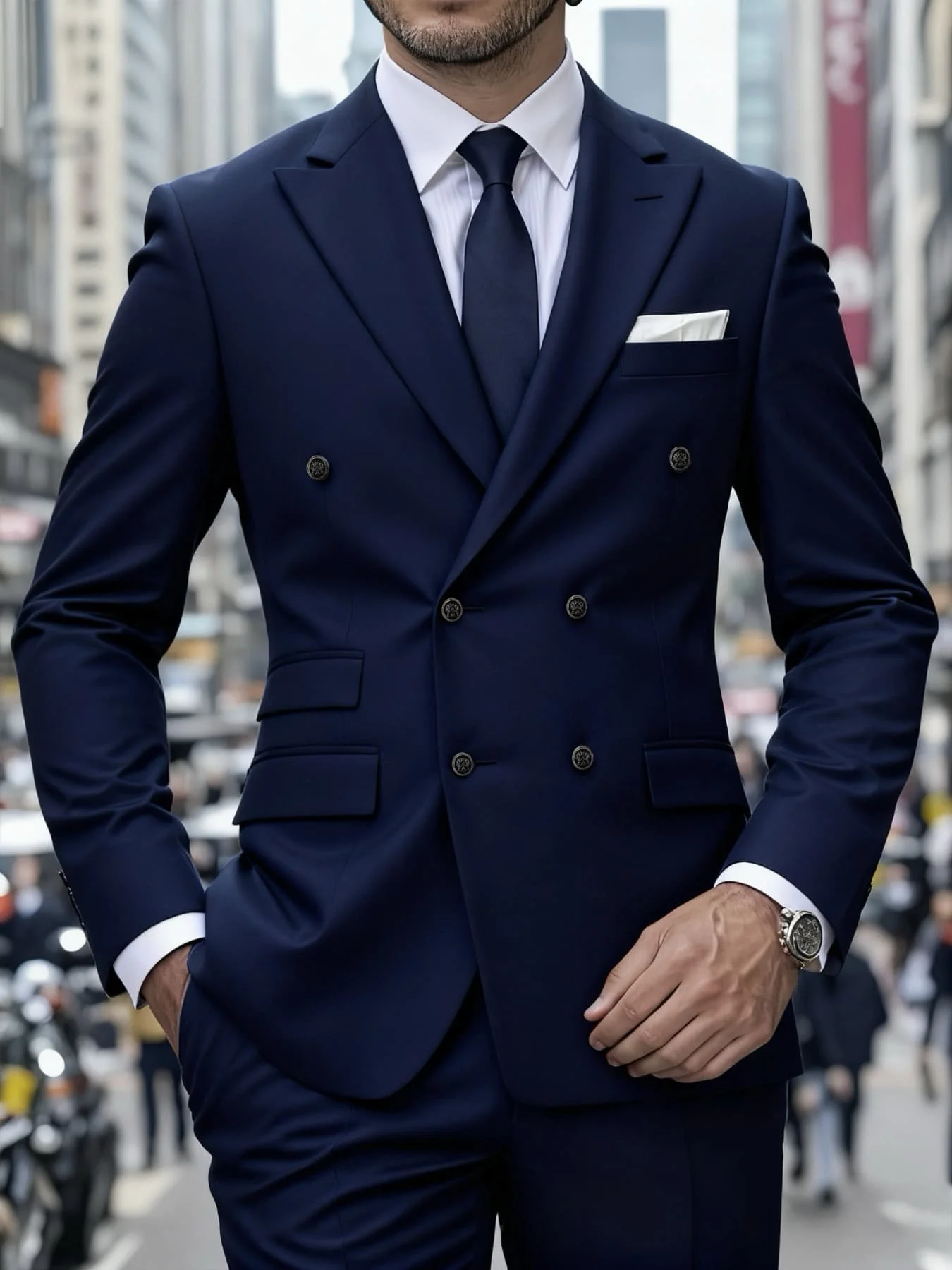 Men's Solid Business Suit Set 2-Piece Double Breasted Peak Lapel Elegant Office Party Wedding
Men's Solid Business Suit Set 2-Piece Double Breasted Peak Lapel Elegant Office Party Wedding