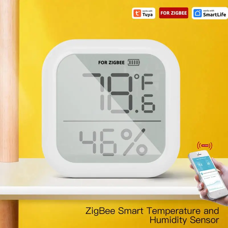 Датчик влажности и температуры Tuya Zigbee с ЖК-экраном, умное управление с помощью приложения, работает с Alexa Google Home
Датчик влажности и температуры Tuya Zigbee с ЖК-экраном, умное управление с помощью приложения, работает с Alexa Google Home