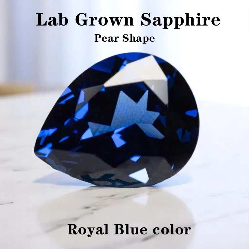 Lab Grown Sapphire Pear Shape Royal Blue VVS1 Artificial Gemstone for Charms Diy Jewelry Making Earrings Ring Selectable AGL Ce
Lab Grown Sapphire Pear Shape Royal Blue VVS1 Artificial Gemstone for Charms Diy Jewelry Making Earrings Ring Selectable AGL Ce