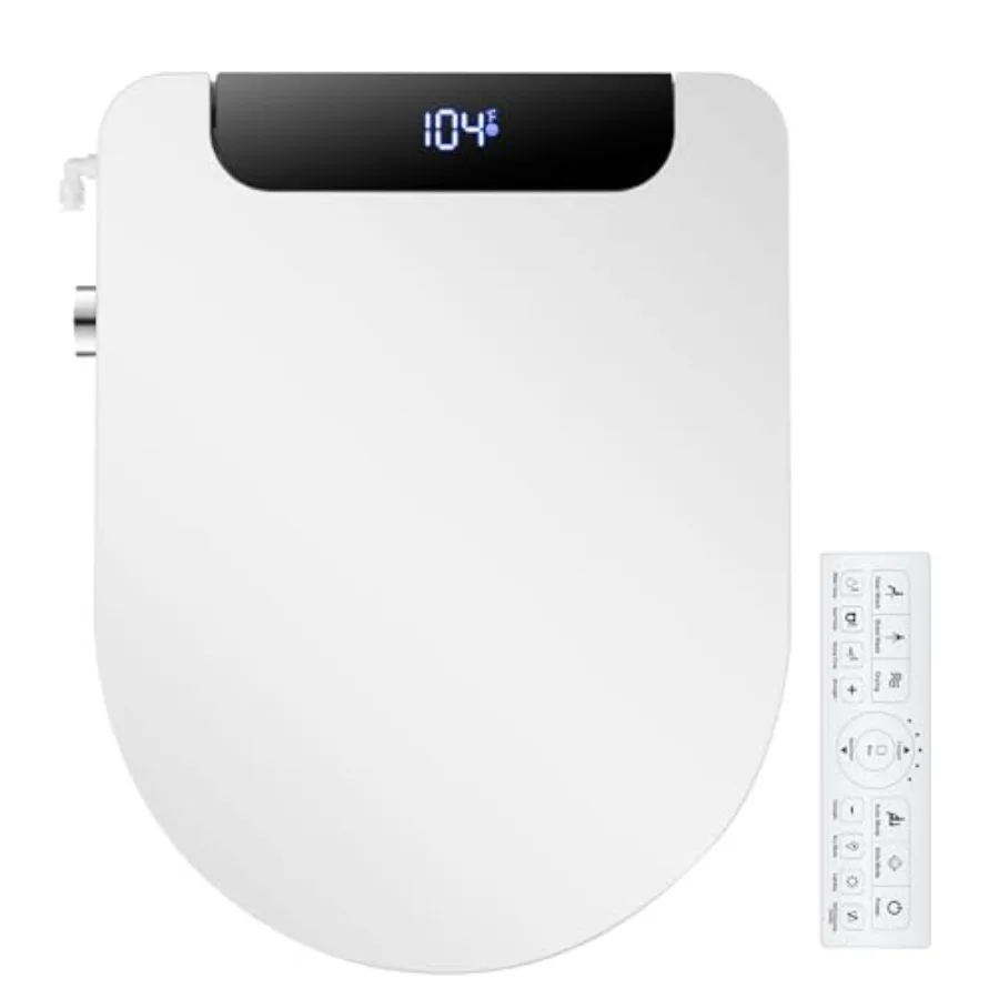 Electric Bidet Toilet Seat Warm Water with Air Dryer Heated Seat Slow Close Lid Front Rear Wash LED Nightlight Wireless Remote
Electric Bidet Toilet Seat Warm Water with Air Dryer Heated Seat Slow Close Lid Front Rear Wash LED Nightlight Wireless Remote