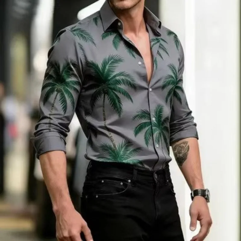 Men's Hawaiian Style Long Sleeve Shirt Palm Tree Print 4-Way Stretch Casual Button Down Shirt Summer
Men's Hawaiian Style Long Sleeve Shirt Palm Tree Print 4-Way Stretch Casual Button Down Shirt Summer