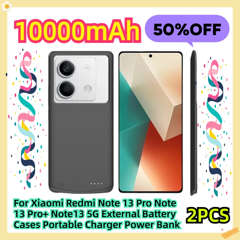 For Xiaomi Redmi Note 13 Pro Note 13 Pro+ Note13 5G External Battery Cases Portable Charger Power Bank 10000mAh 2pcs
For Xiaomi Redmi Note 13 Pro Note 13 Pro+ Note13 5G External Battery Cases Portable Charger Power Bank 10000mAh 2pcs
