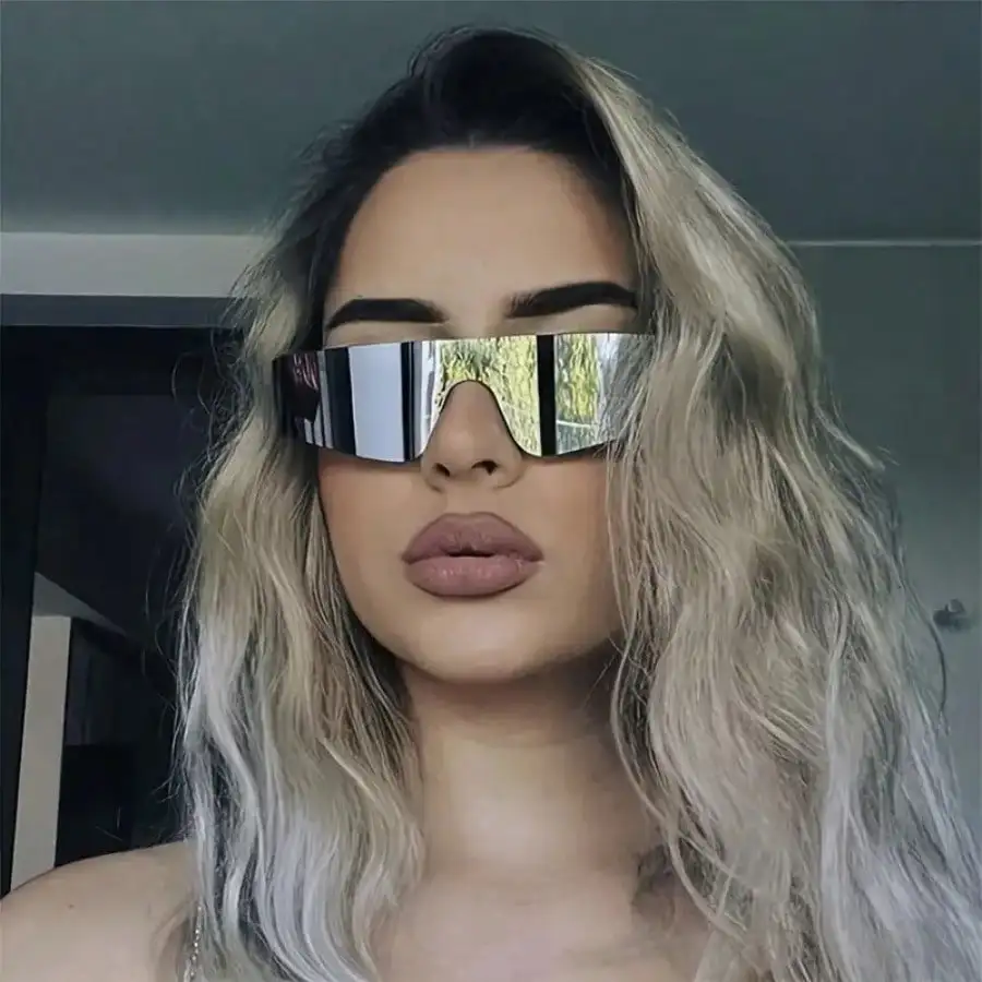Unisex Frameless Shield-Style Mirrored Sunglasses for Beach Travel Outdoor
Unisex Frameless Shield-Style Mirrored Sunglasses for Beach Travel Outdoor