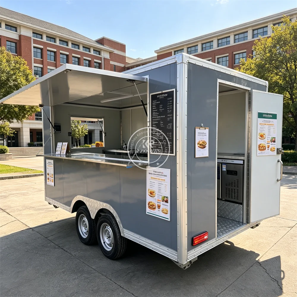 Coffee Ice Cream Truck Commercial Kitchen Food Trailer Street Catering Burger Pizza BBQ Factory Supply Food Truck for Sale
Coffee Ice Cream Truck Commercial Kitchen Food Trailer Street Catering Burger Pizza BBQ Factory Supply Food Truck for Sale