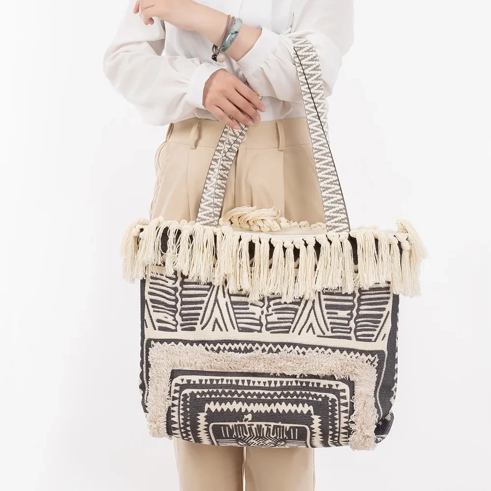 Fringe Canvas Tote Bag for Women - Large Capacity Crossbody Beach Bag Handcrafted Boho Chic Summer Vacation Tote
Fringe Canvas Tote Bag for Women - Large Capacity Crossbody Beach Bag Handcrafted Boho Chic Summer Vacation Tote