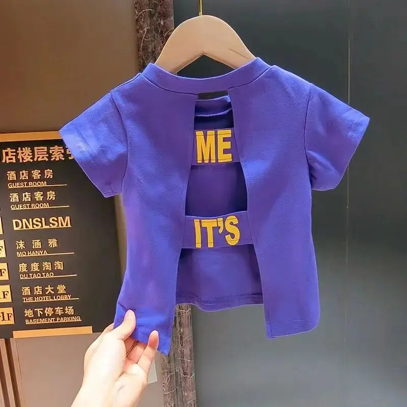 Girl Baby T-shirt Summer New Pure Cotton Short sleeved T-shirt Children's Korean Short Open Back Top
Girl Baby T-shirt Summer New Pure Cotton Short sleeved T-shirt Children's Korean Short Open Back Top