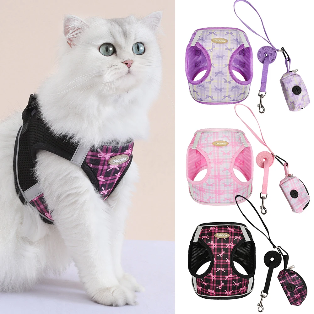 New Plaid Cat Harness & Leash Set - Escape-Proof Soft Mesh Vest, Adjustable Breathable Kitten Harness with Reflective Strips
New Plaid Cat Harness & Leash Set - Escape-Proof Soft Mesh Vest, Adjustable Breathable Kitten Harness with Reflective Strips
