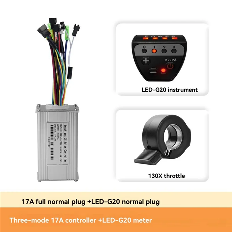 A85E-36V 48V 17A Brushless Controller G20 Meter LED Display+130X Throttle Kit For Electric Scooter E-Bike Repair Kit
A85E-36V 48V 17A Brushless Controller G20 Meter LED Display+130X Throttle Kit For Electric Scooter E-Bike Repair Kit