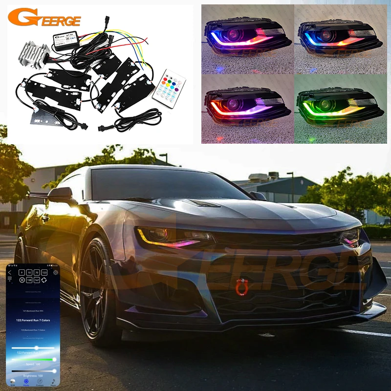 For Chevrolet Chevy Camaro 2016 2017 2018 - 2024 Bluetooth Dynamic RGB Multi Color LED DRL Board Headlight Hex led Halo Rings
For Chevrolet Chevy Camaro 2016 2017 2018 - 2024 Bluetooth Dynamic RGB Multi Color LED DRL Board Headlight Hex led Halo Rings
