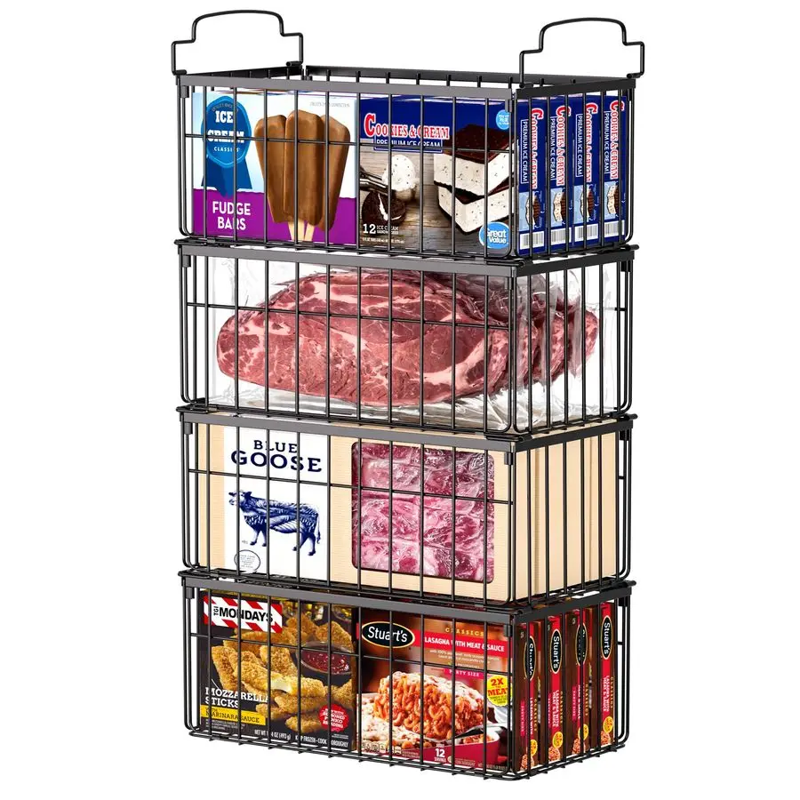 Контейнеры-органайзеры, 4-pak штабелируемых контейнеров-органайзеров для морозильной камеры с глубокой грудью, складные корзины с ручками, черная корзина-контейнер для хранения
Контейнеры-органайзеры, 4-pak штабелируемых контейнеров-органайзеров для морозильной камеры с глубокой грудью, складные корзины с ручками, черная корзина-контейнер для хранения