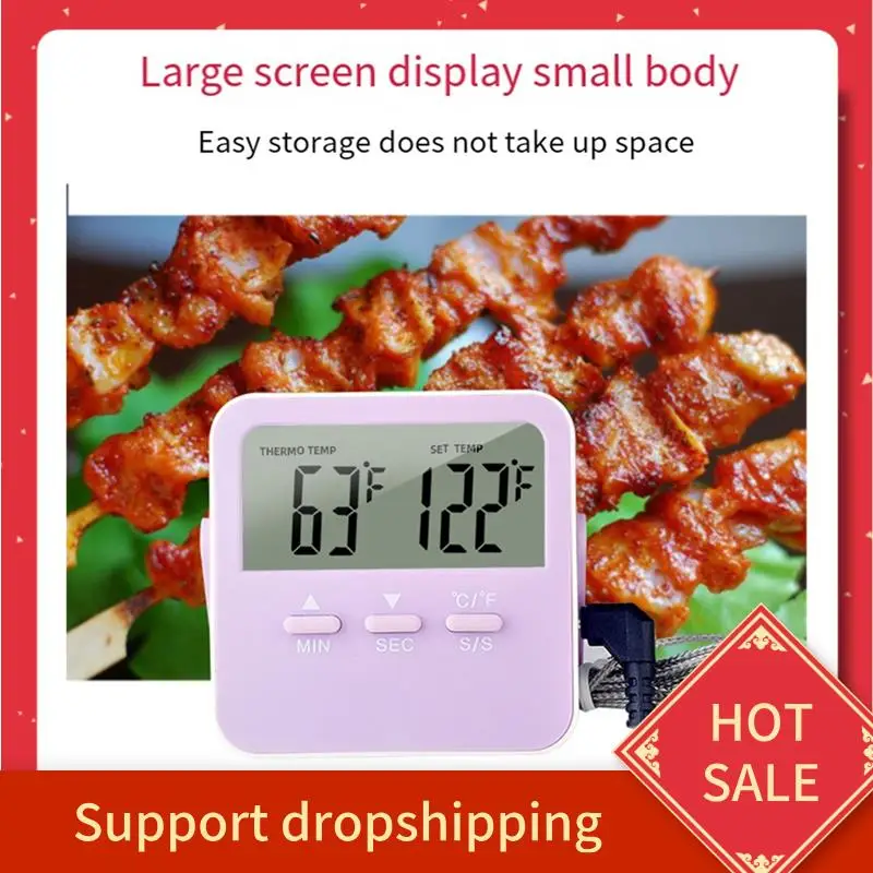 B44C цифровой пищевой термометр, сигнализация температуры приготовления пищи, таймер для приготовления пищи со светодиодным дисплеем, зонд из нержавеющей стали
B44C цифровой пищевой термометр, сигнализация температуры приготовления пищи, таймер для приготовления пищи со светодиодным дисплеем, зонд из нержавеющей стали