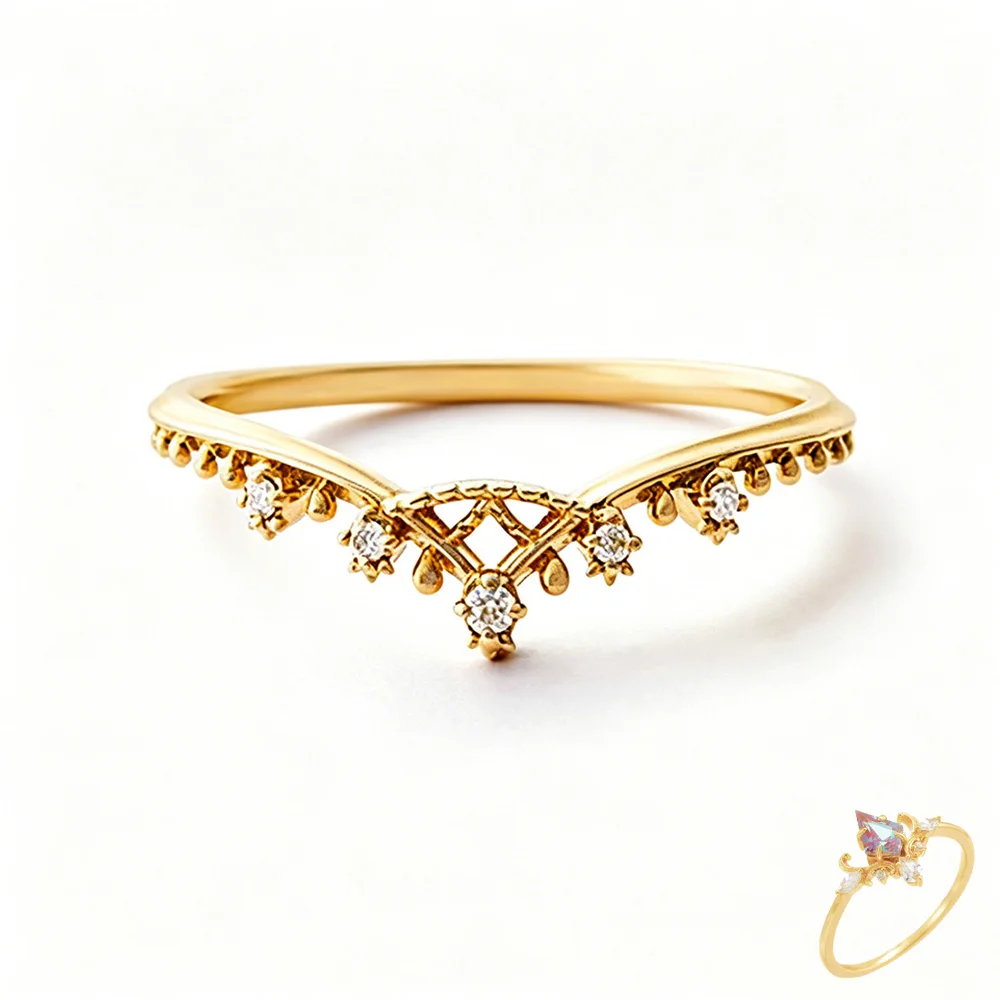 LAMOON Romantic Hollow V-shaped Crown White Cubic Zircon Rings For Women 925 Sterling Silver Gold Plated Wedding Ring RI411
LAMOON Romantic Hollow V-shaped Crown White Cubic Zircon Rings For Women 925 Sterling Silver Gold Plated Wedding Ring RI411