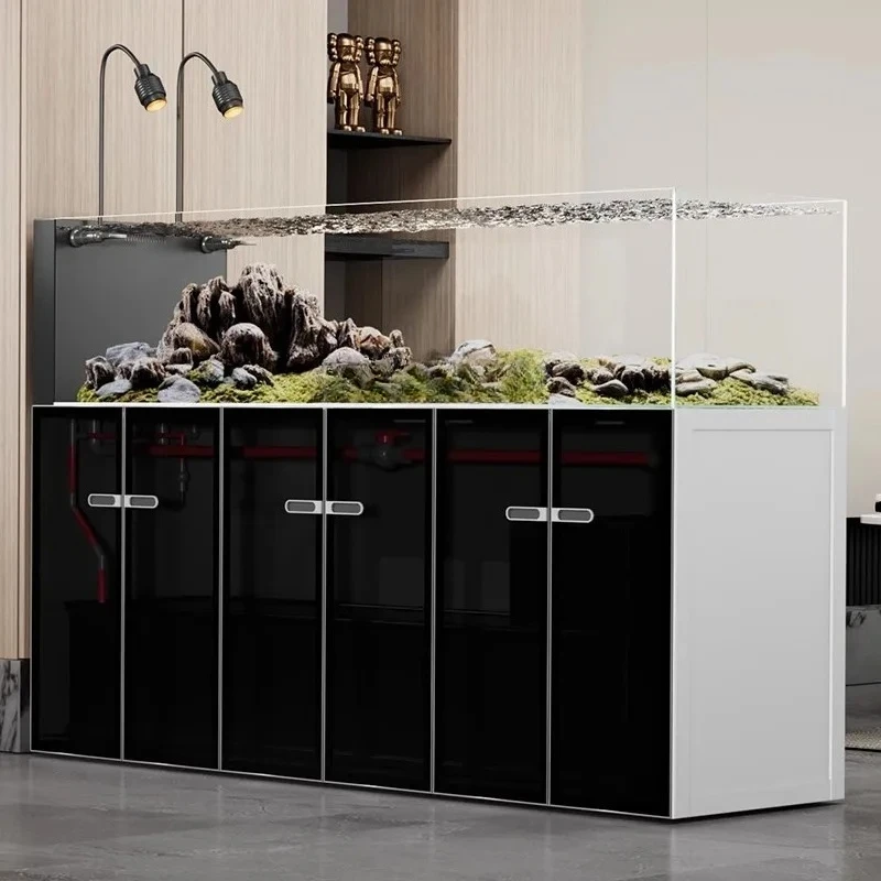 New stream tank high-end ultra-white glass living room home floor aquarium side overflow ecological landscaping fish tank
New stream tank high-end ultra-white glass living room home floor aquarium side overflow ecological landscaping fish tank