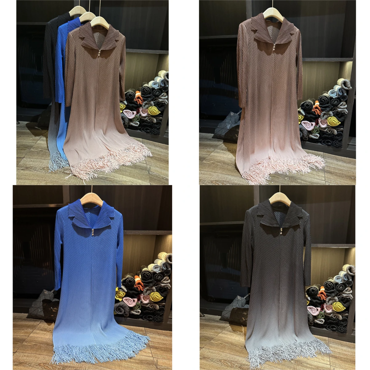 Miyake Fold 2025 Autumn/Winter New Style Dragon Scale Fold Fashion Pleats Tassel Large Bat Sleeve Fold Elegant Dress Pleated
Miyake Fold 2025 Autumn/Winter New Style Dragon Scale Fold Fashion Pleats Tassel Large Bat Sleeve Fold Elegant Dress Pleated