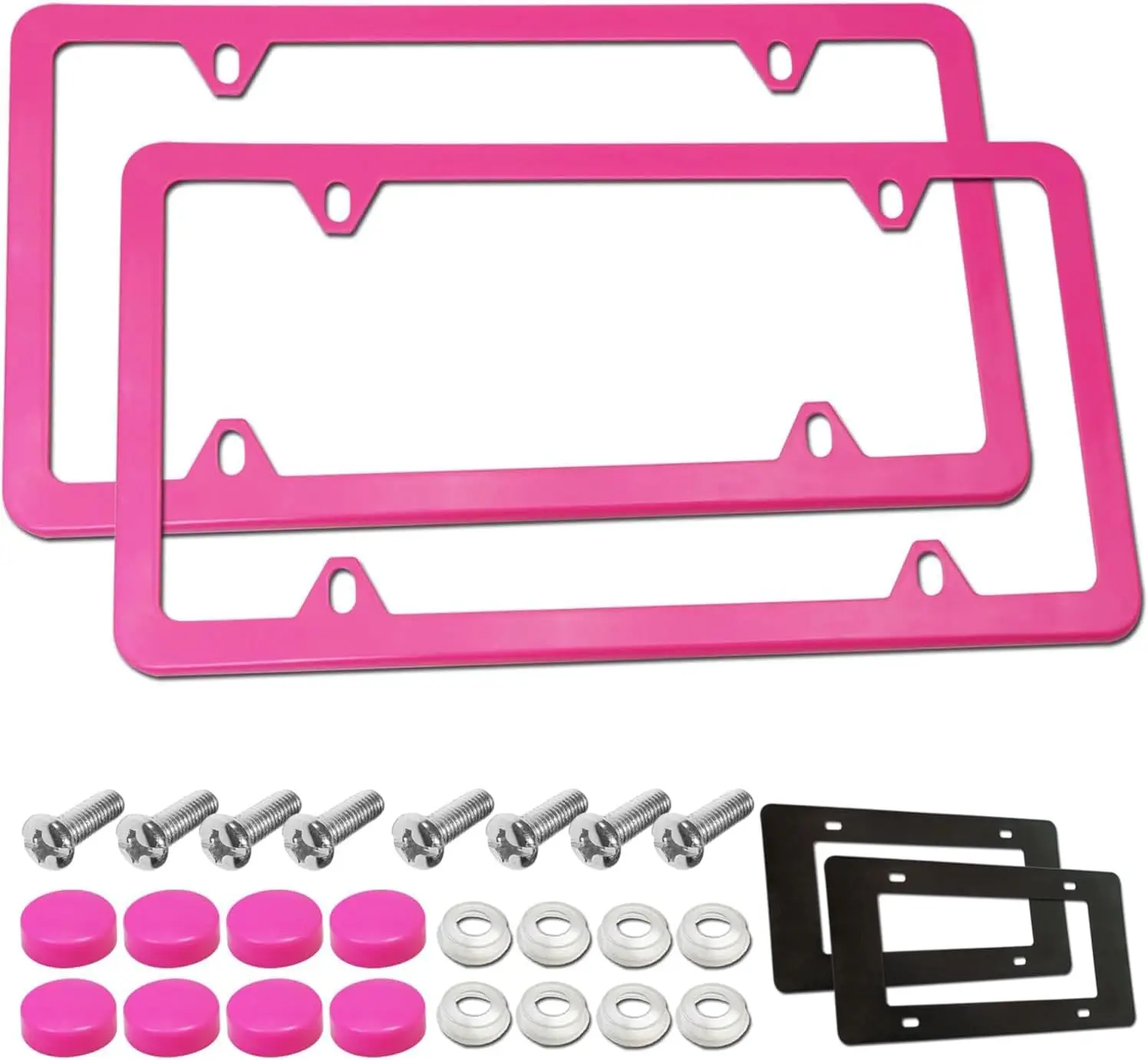 Pink License Plate Frames 2 Pack Metal Aluminum Car Tag Cover for US Vehicles Slim Front & Rear Holders with Screws
Pink License Plate Frames 2 Pack Metal Aluminum Car Tag Cover for US Vehicles Slim Front & Rear Holders with Screws