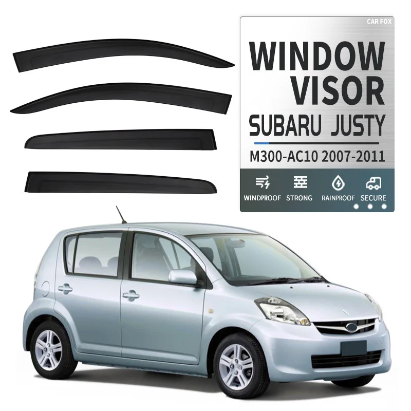 Для Subaru Justy 2007-2011: Дефлекторы окон, ветровики, защита от дождя и солнца, аксессуары для авто, стайлинг автомобиля
Для Subaru Justy 2007-2011: Дефлекторы окон, ветровики, защита от дождя и солнца, аксессуары для авто, стайлинг автомобиля