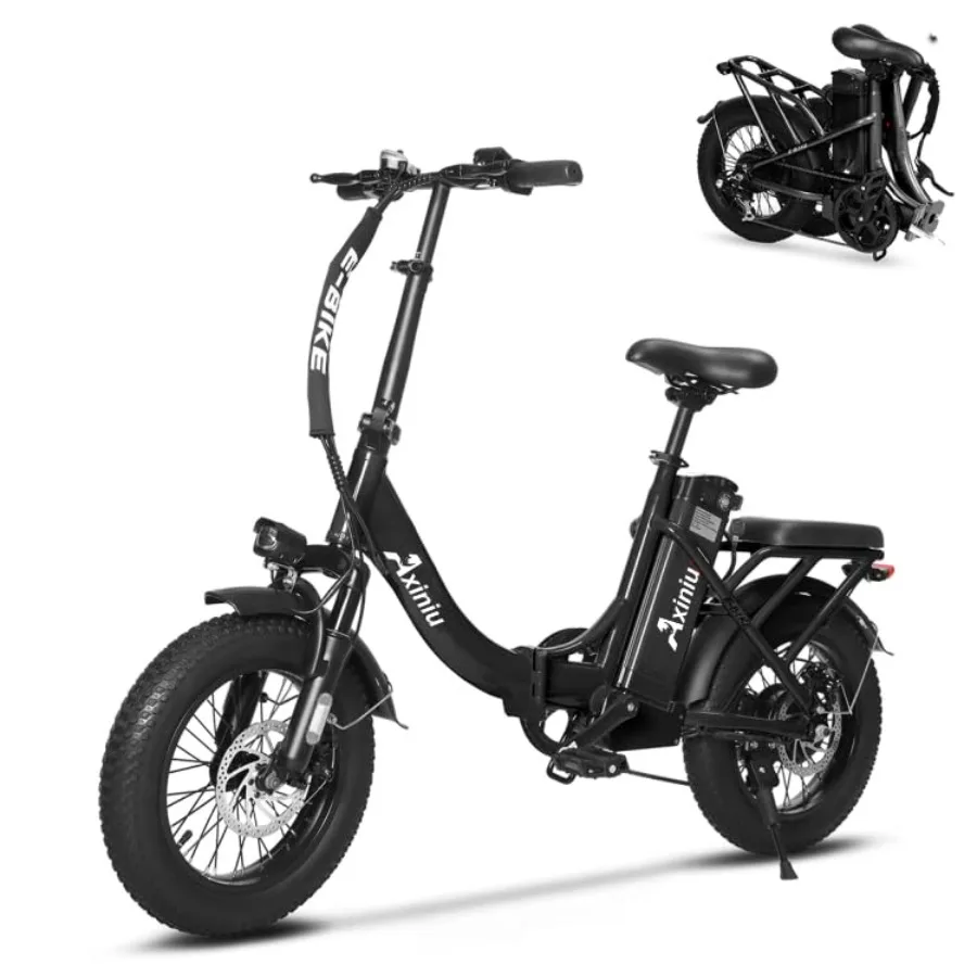Electric Bike for Adults: 750W foldable ebike with removable dual battery, 40-120 mile range, 25-30MPH, 20/16 fat tires, black
Electric Bike for Adults: 750W foldable ebike with removable dual battery, 40-120 mile range, 25-30MPH, 20/16 fat tires, black