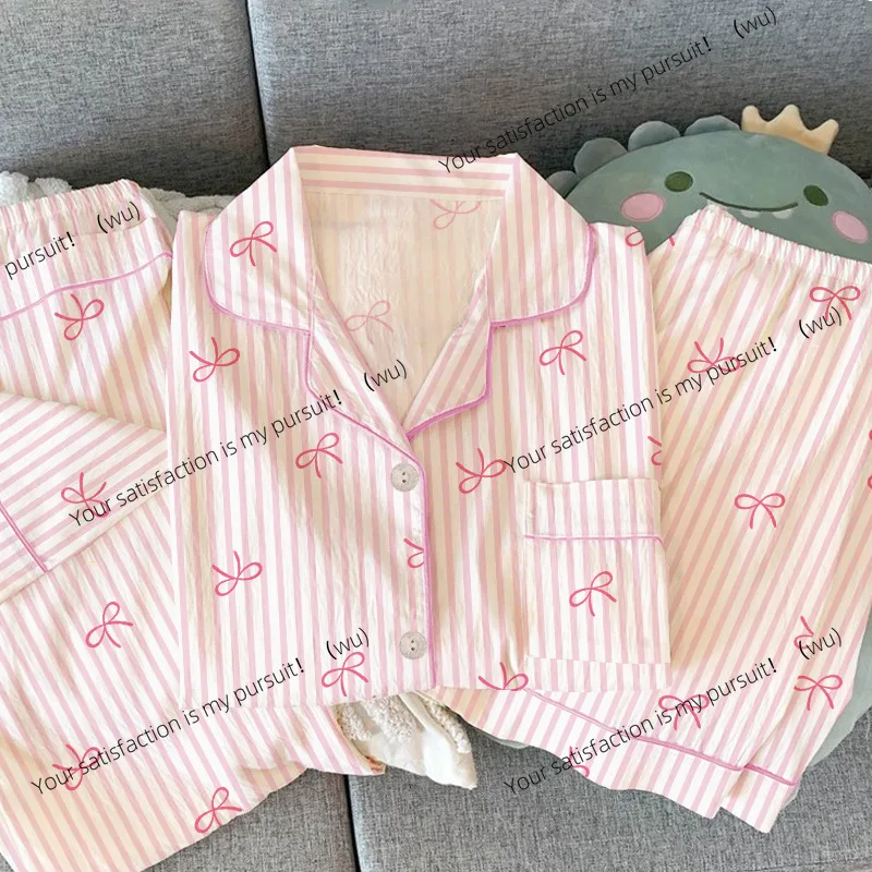 ZOCI-Women's summer pajamas three-piece set, casual pajamas, short-sleeved lapels, sweet bows, women's loungewear
ZOCI-Women's summer pajamas three-piece set, casual pajamas, short-sleeved lapels, sweet bows, women's loungewear