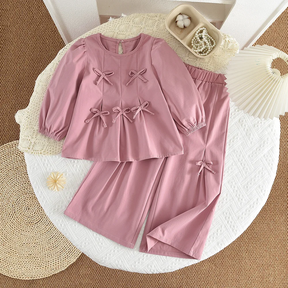 Eu's SWIND Children Kids Clothing Set Girls Spring summer LongSleeve bowknot Top Wide Leg Pants Trousers Outfits 2pcs/sets
Eu's SWIND Children Kids Clothing Set Girls Spring summer LongSleeve bowknot Top Wide Leg Pants Trousers Outfits 2pcs/sets