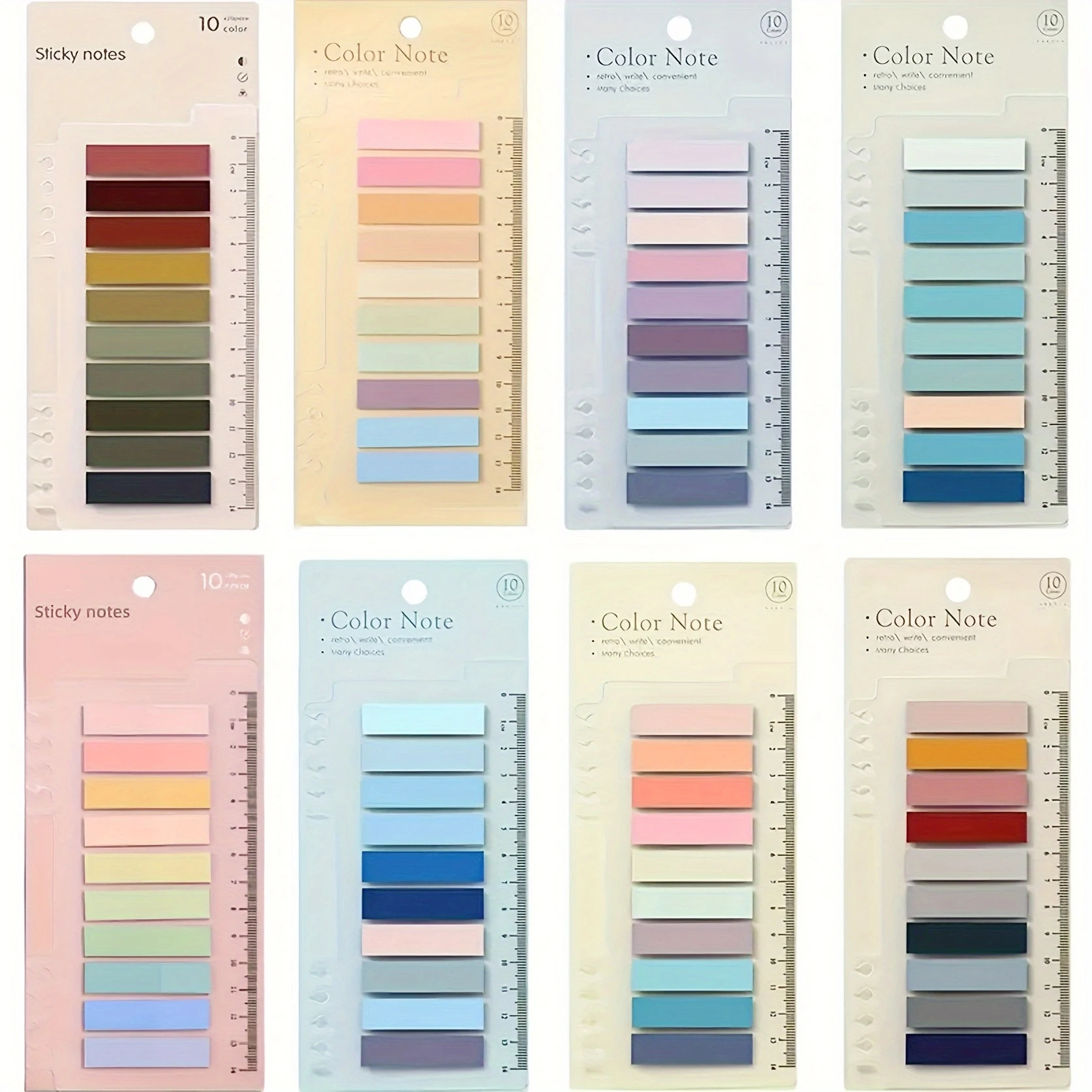 8 Packs Morandi Color Index Tabs Set, Built-in Ruler, 10 Colors Per Pack, Removable Self-Stick Page Markers for Office & School
8 Packs Morandi Color Index Tabs Set, Built-in Ruler, 10 Colors Per Pack, Removable Self-Stick Page Markers for Office & School