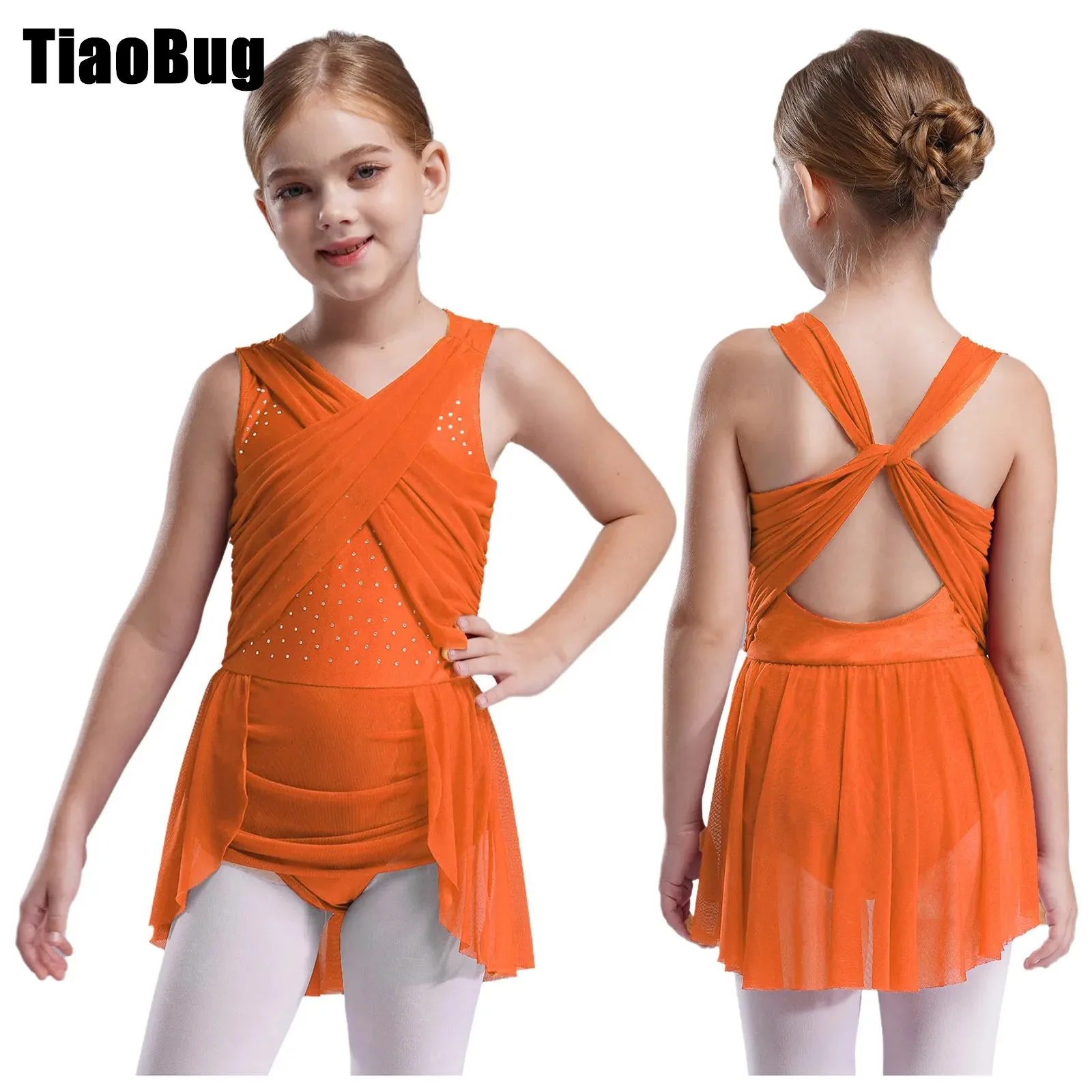 Kids Girls Lyrical Ballet Dance Dress Cross Mesh Overlay Cutout Back Shiny Rhinestones Irregular Figure Skating Dress
Kids Girls Lyrical Ballet Dance Dress Cross Mesh Overlay Cutout Back Shiny Rhinestones Irregular Figure Skating Dress