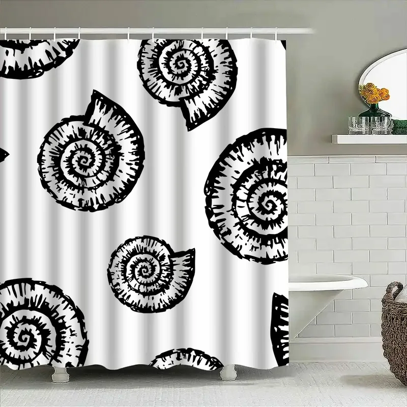 Vintage Black White Nautilus Shower Curtain Waterproof Bathroom Decor for Kids Bathrooms
Vintage Black White Nautilus Shower Curtain Waterproof Bathroom Decor for Kids Bathrooms