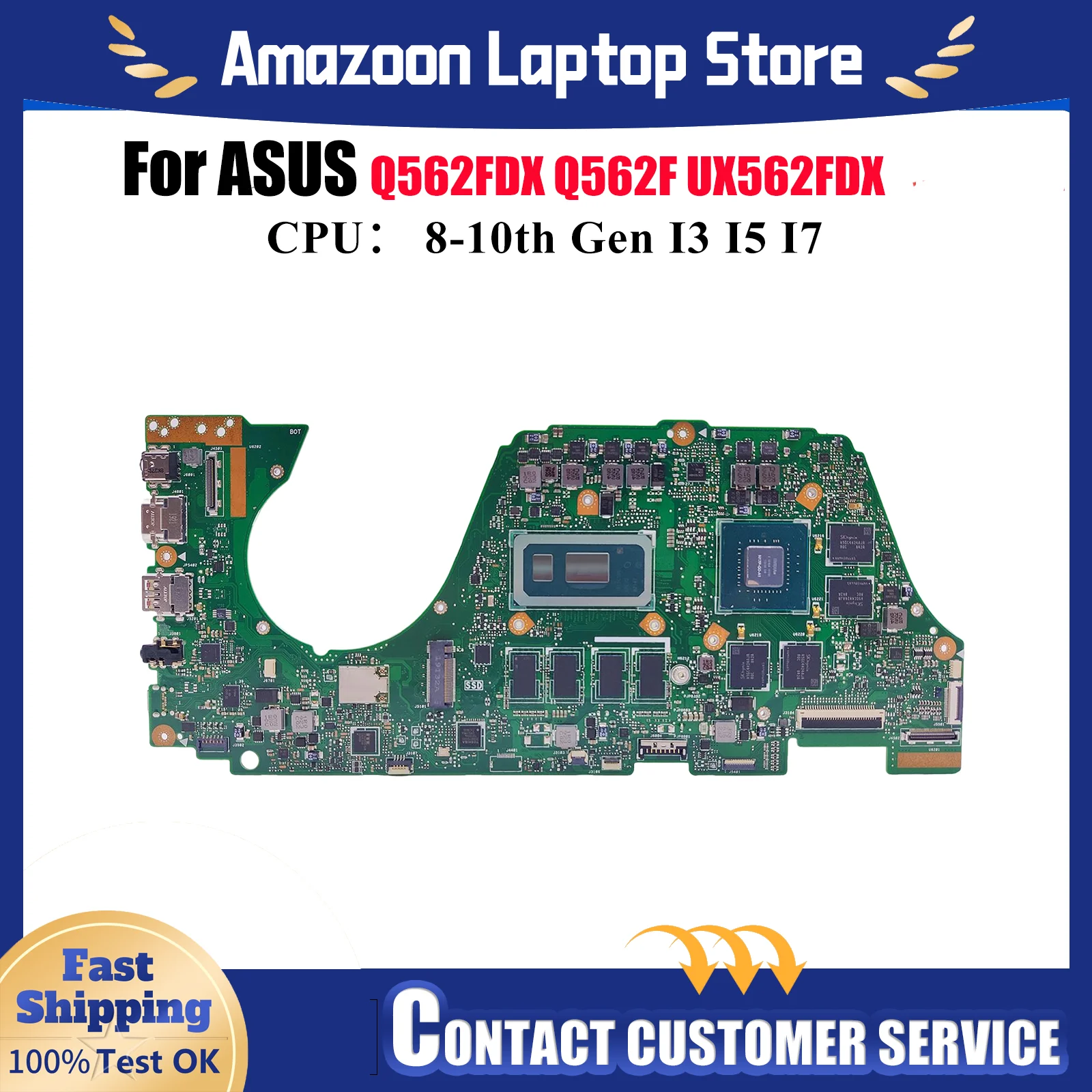 UX562FDX Материнская плата для ноутбука ASUS ZenBook UX56IQ UX562 Q562F Q562FDX Материнская плата для ноутбука с процессором I3 I5 I7 100% tests OK stk
UX562FDX Материнская плата для ноутбука ASUS ZenBook UX56IQ UX562 Q562F Q562FDX Материнская плата для ноутбука с процессором I3 I5 I7 100% tests OK stk