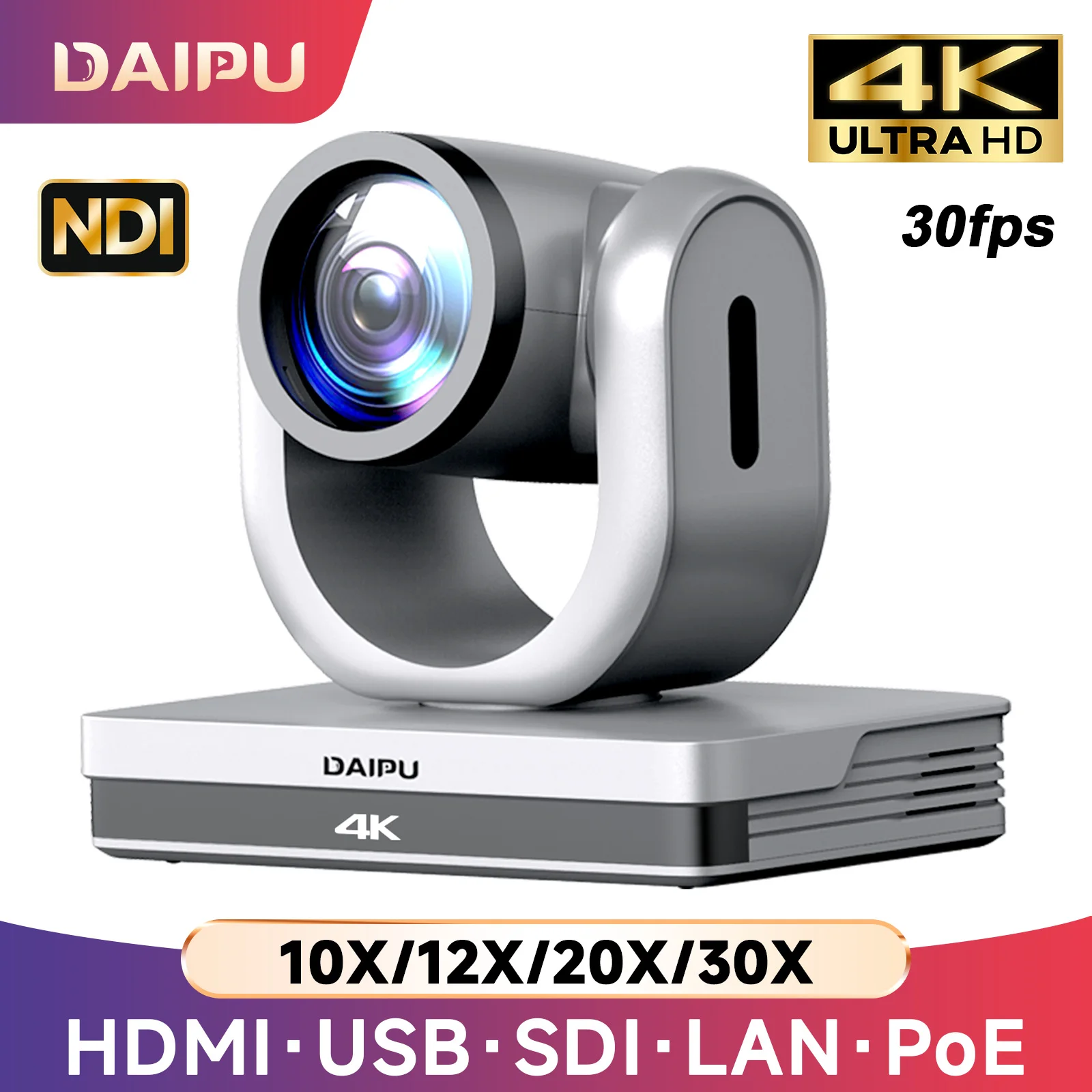DAIPU PTZ Camera NDI 4K 1080P HDMI SDI USB LAN POE 30x 20x 12x 10x PTZ Camera for Church, Conferencing, and Live Streaming on YouTube and Facebook Live
DAIPU PTZ Camera NDI 4K 1080P HDMI SDI USB LAN POE 30x 20x 12x 10x PTZ Camera for Church, Conferencing, and Live Streaming on YouTube and Facebook Live