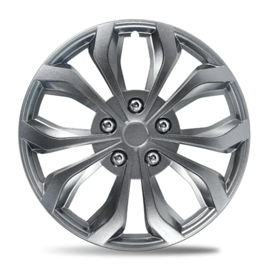 14 Inch Gunmetal Gray Universal Wheel Covers Hubcaps for Steel Wheels Set of 4 Adjustable Snap-On Design for Most Sedans SUVs T
14 Inch Gunmetal Gray Universal Wheel Covers Hubcaps for Steel Wheels Set of 4 Adjustable Snap-On Design for Most Sedans SUVs T