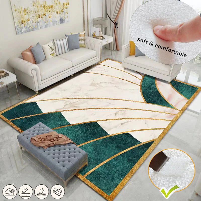 Modern Style Geometric Carpet Living Room Decor Green Carpets Sofa Tea Table Side Foot Mat Bedroom Bedside Rug Non-slip Washable
Modern Style Geometric Carpet Living Room Decor Green Carpets Sofa Tea Table Side Foot Mat Bedroom Bedside Rug Non-slip Washable