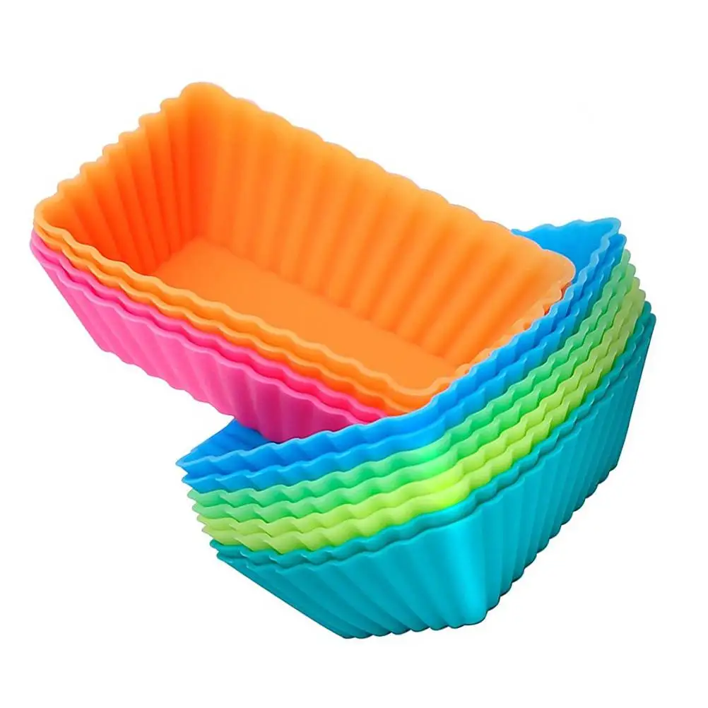12 Pcs Silicone Cake Mold Baking Tools Dessert Muffin Cups High Temp Resistant Reusable Square Shape Bread Pan Molds
12 Pcs Silicone Cake Mold Baking Tools Dessert Muffin Cups High Temp Resistant Reusable Square Shape Bread Pan Molds